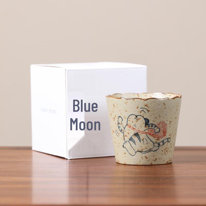 MULTIPOTENT Hand-Painted Lotus Coffee Cup with Ancient Flint Glaze