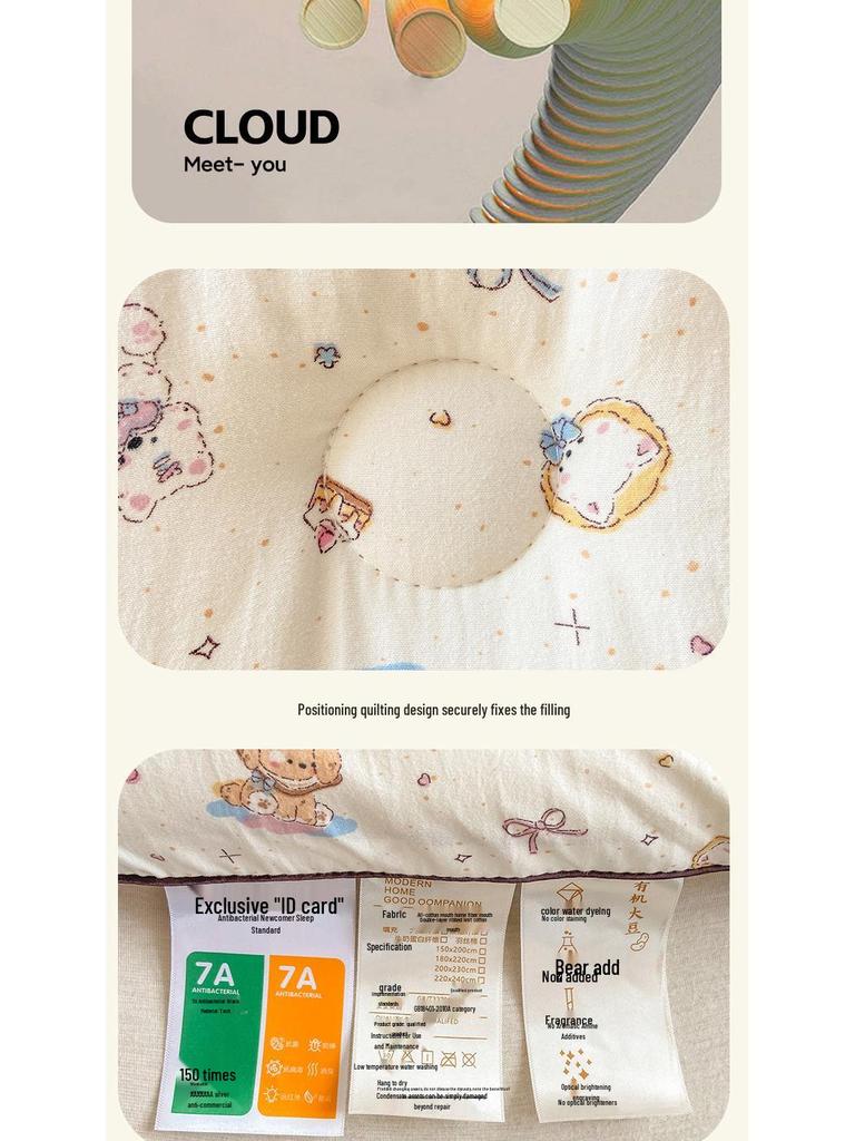 Antybakteryjna kołdra sojowa klasy A: Drukowana Gruba Bawełniana Kołdra do Akademików - Kontrolująca Temperaturę Zimowa Ciepło