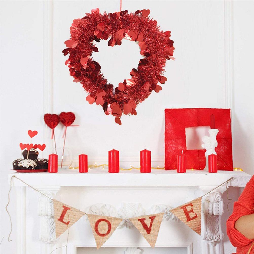 Liebesherz Krappkranz Valentinstagsdekorationen Fenster Wand Tür Hängend Dekorativ Hochzeitsrequisite