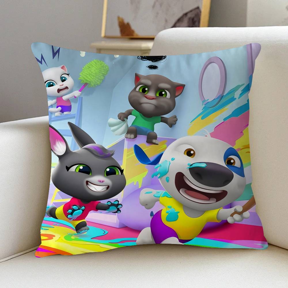 Talking Tom And Friends Maple Design Cushion Cover Happy Autumn Harvest Decor Holiday Decorati Pillow Cover