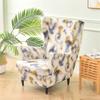 Floral Printed Wing Chair Cover Stretch Spandex Armchair Covers Nordic Removable Relax Sofa Slipcovers With Seat Cushion Covers