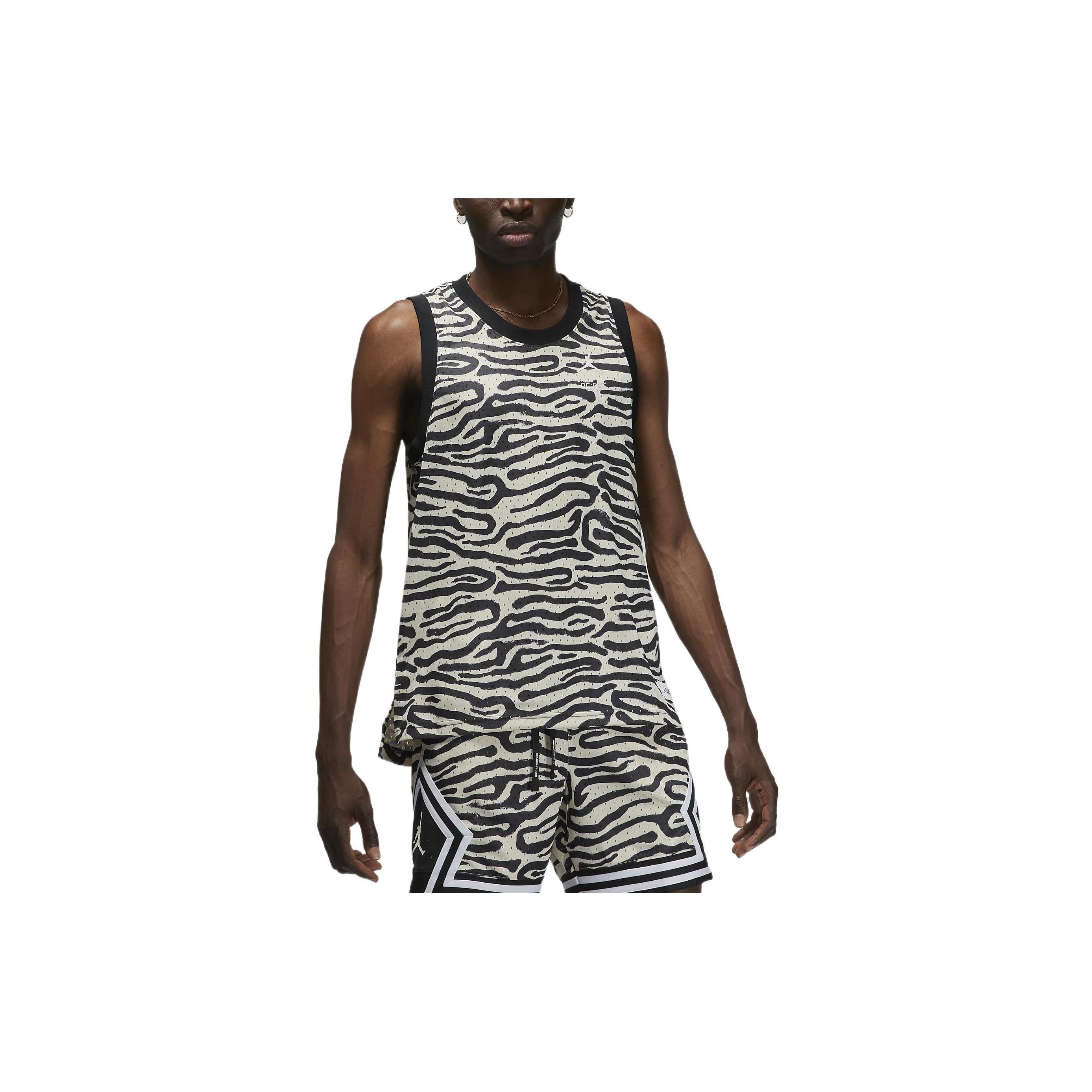 Men s Air Jordan Irregular Texture Alphabet Printing Mesh Training Sports Pearl White Vest DM1825-219 L