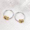 French Versatile 18K Gold Steel Circle Earrings: Non-Fading, Influential Style