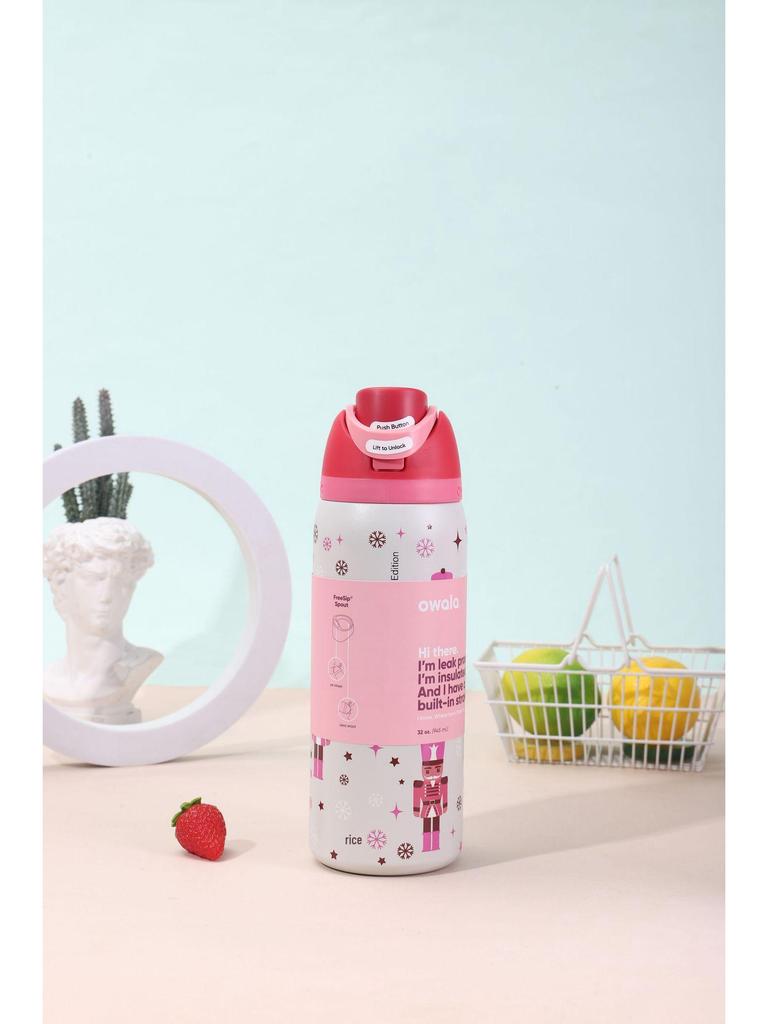 Owala Isolierte Edelstahl Sportwasserflasche - Kreativ, Modisch, Tragbarer Obstbecher