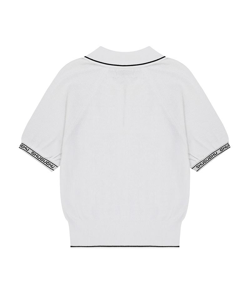 CHUCUCHU Cbess-Kts001W Cool Knit Half-Zip Short Sleeve Top