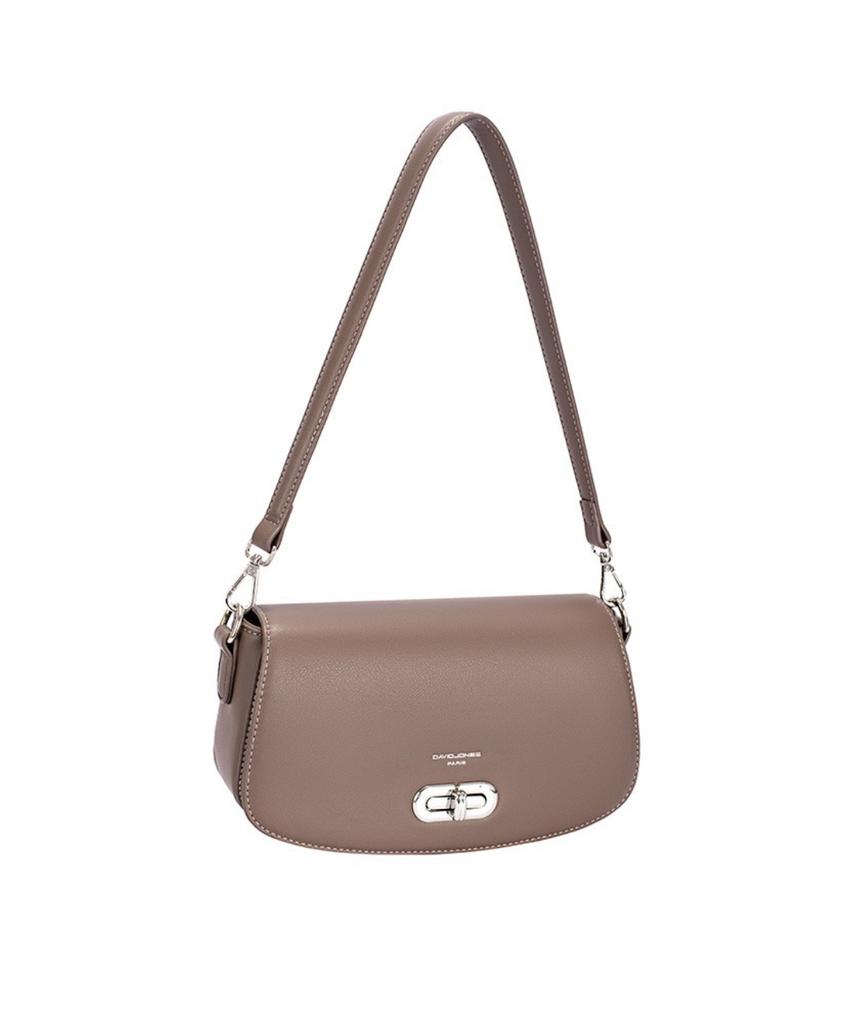 David Jones Le Mare 2-Way Mini Flap Shoulder Leather Bag_Warm Taupe (Cm7856)