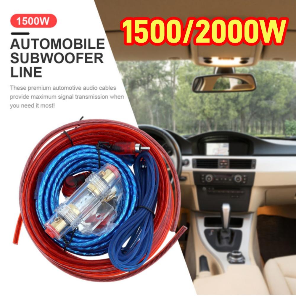 1500/2000W Car Power Amplifier Wiring Kit 8GA Car Subwoofer Cable 60 AMP Fuse Holder 18GA for Car Modification for Auto Vehicle