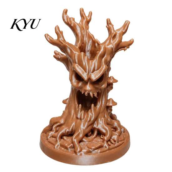 Dark Fantasy Desktop Decor 3D Printed Tree Spirit Figurine, Gothic Ferocious Monsters Ornament for Novelty Halloween Gift Miniature Landscaping,