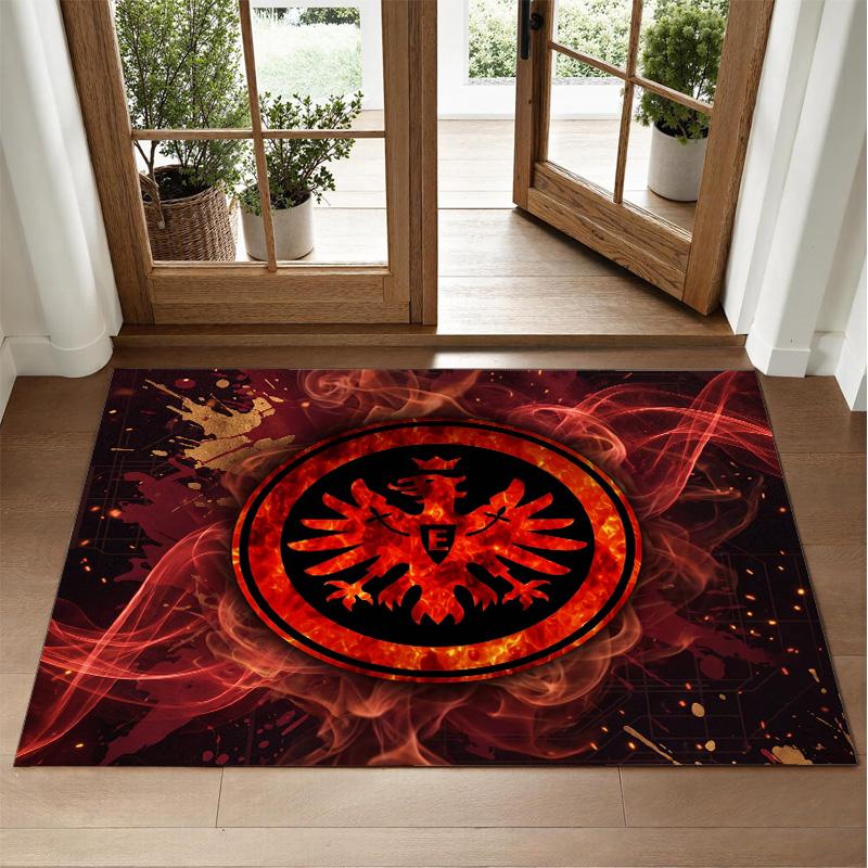 Eintracht Frankfurt Football Design Crystal Velvet Rug Soft Decorative Mat for Bedroom Entrance