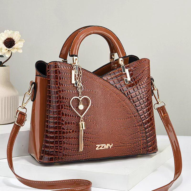 New Listing Women's Bag Atmospheric Texture Mother Bag Handbag Crocodile Leather Pattern Shoulder Bag