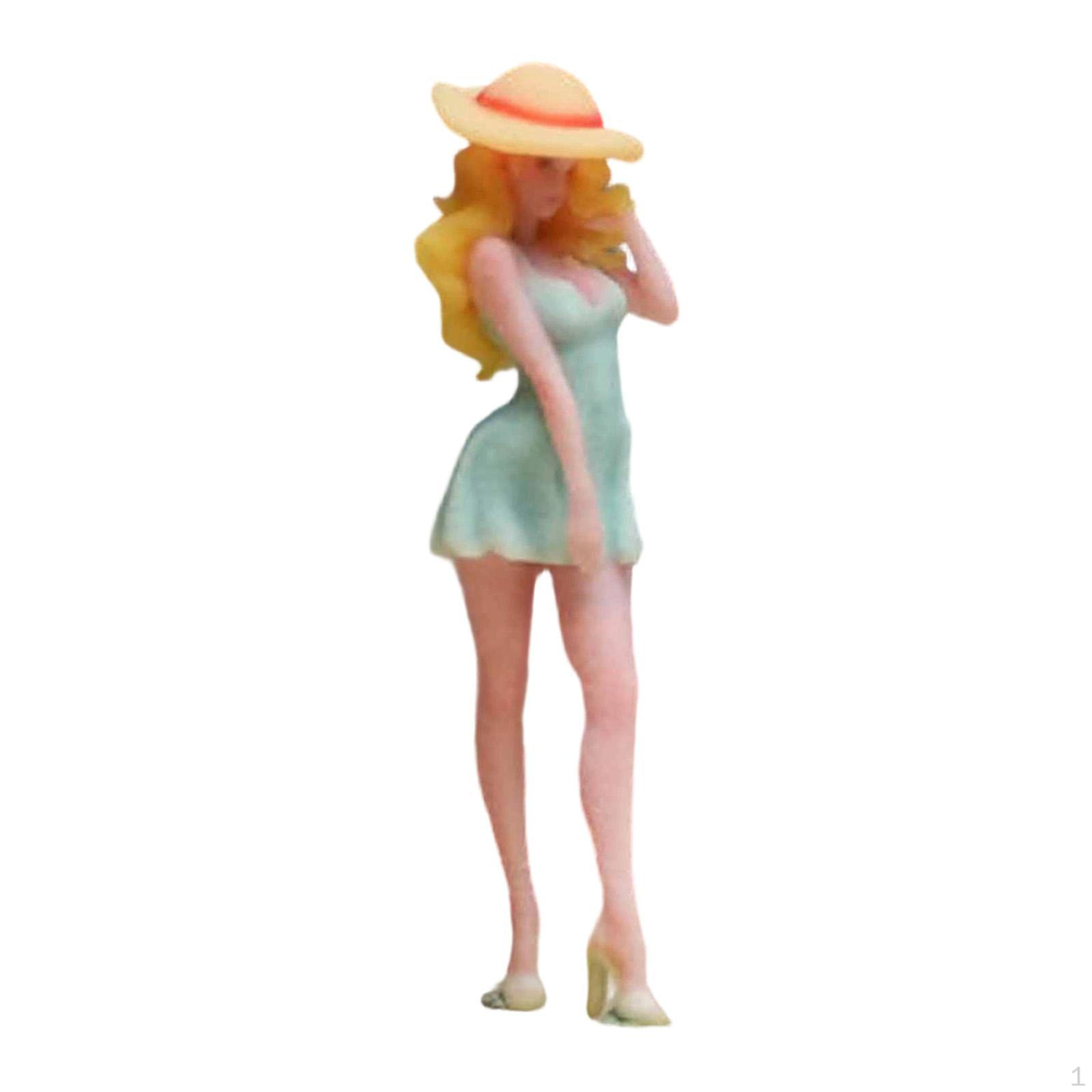 

1:64 Scale Miniature Girl Figure Tiny People Figurines Collectibles Resin Diorama Realistic for