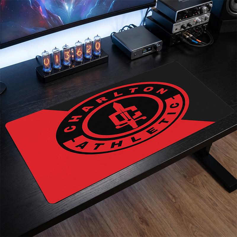 Charlton Athletic FC Theme Pattern Mouse Pad, Soccer Logo Design XXL Gaming Desk Mat Non-Slip Computer Mouse Pad