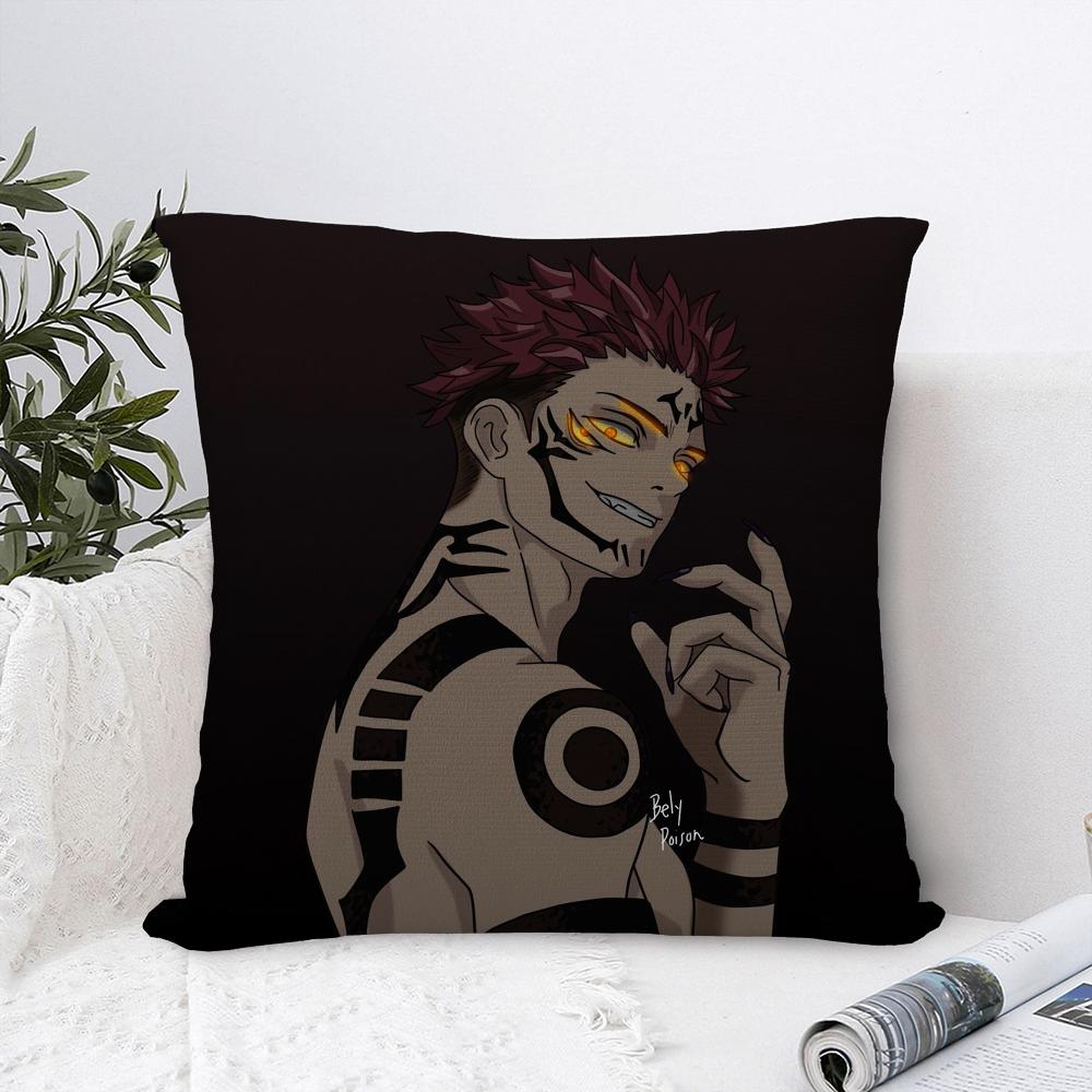 S-Sukuna King Of Curses Pillow Case Plush Fabric Soft  Pillowcase Double Sided Print Cushion Cover Household Gifts 16x16Inch