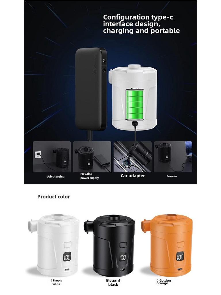 Portable Wireless Mini Air Pump for Outdoor Inflatable Swim Rings and Cushions