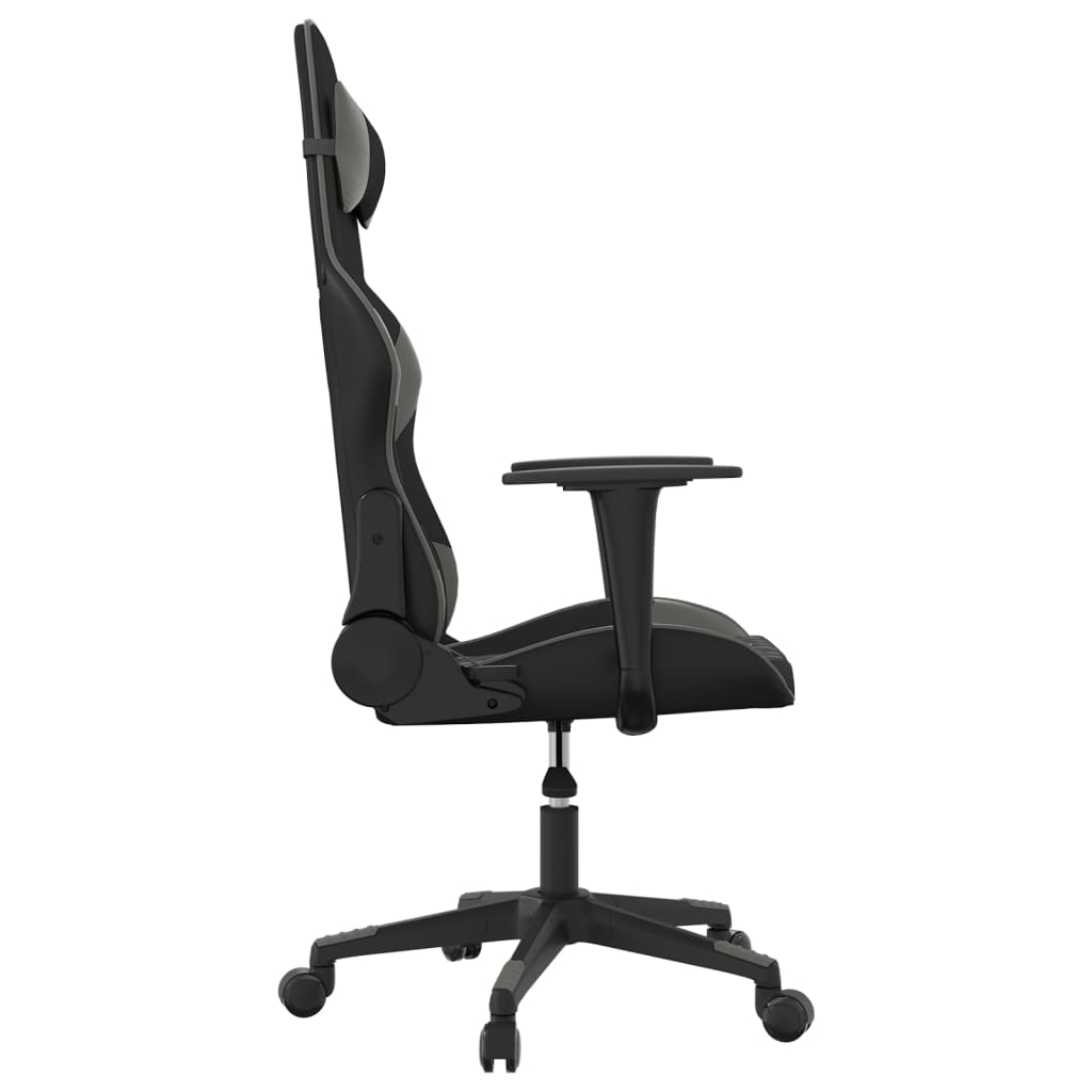 Gaming Chair Black and Gray Artificial Leather