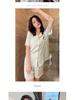 Girls' Lace Trim Short-Sleeve Pajama Set: Summer Thin Style with Edge Sleeve