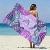 Purple Sea Turtle Beach Towel Patterned Sunscreen And Windproof Suitable For Swimming Pool Camping Travel