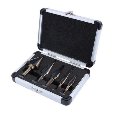 Large Cobalt HSS Step Ti Cone Drill Hole Cutter Bit Set Tool Case HSS Steel Step Drill Bit Hardware Hand Tools Step Drill