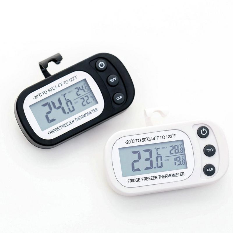 Upgraded Refrigerator Fridge Thermometer Digital Freezer Room Thermometer IPX3 Waterproof Max/Min Record Function