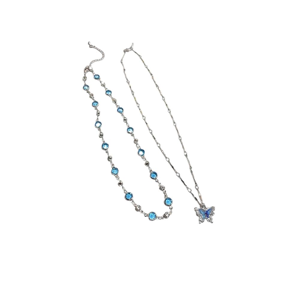 Butterfly-shaped Princess Double-layer Tassel Necklace, French Sweet And Cool, High-end And Exquisitely Crafted Choker Accessory.