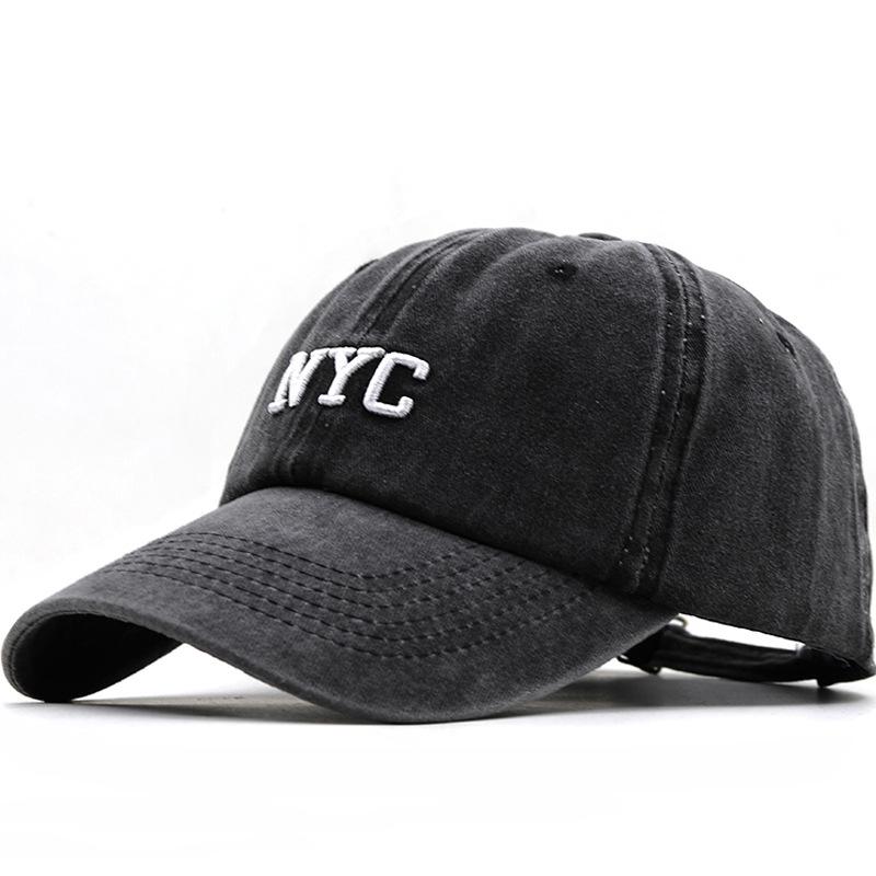 Summer New Embroidered NYC Personalized Baseball Cap Men and Women Tide with Washed Denim Retro Fashion Cap