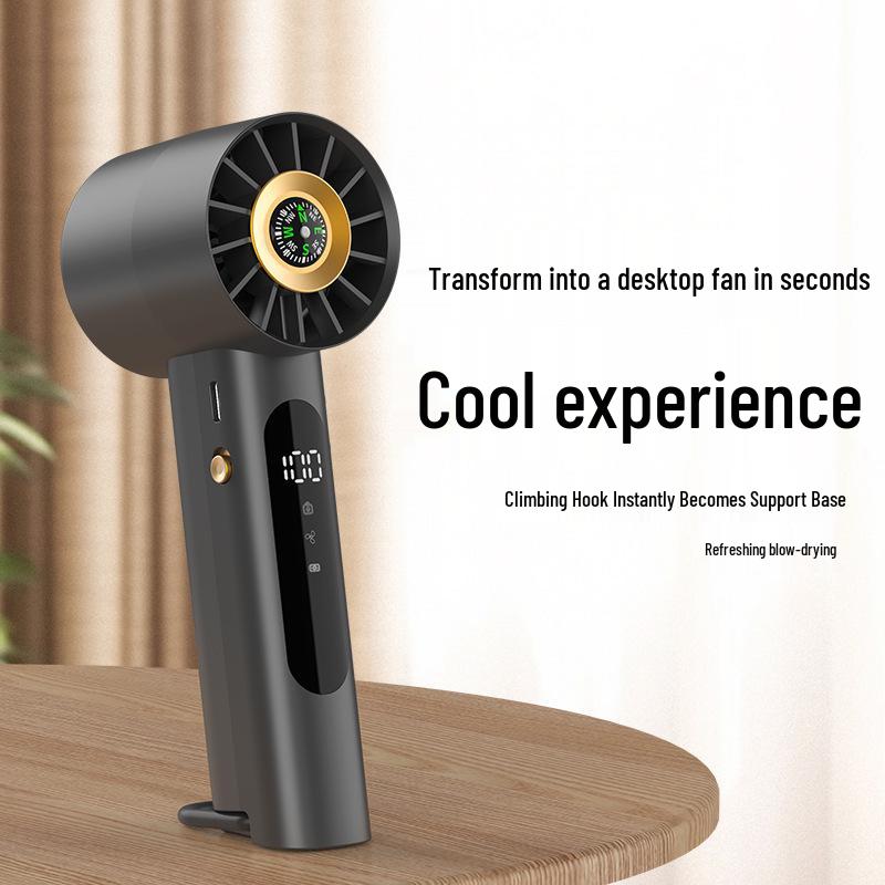 Portable High-Speed Mini USB Handheld Fan with Digital Display - Strong Wind and Long Battery Life