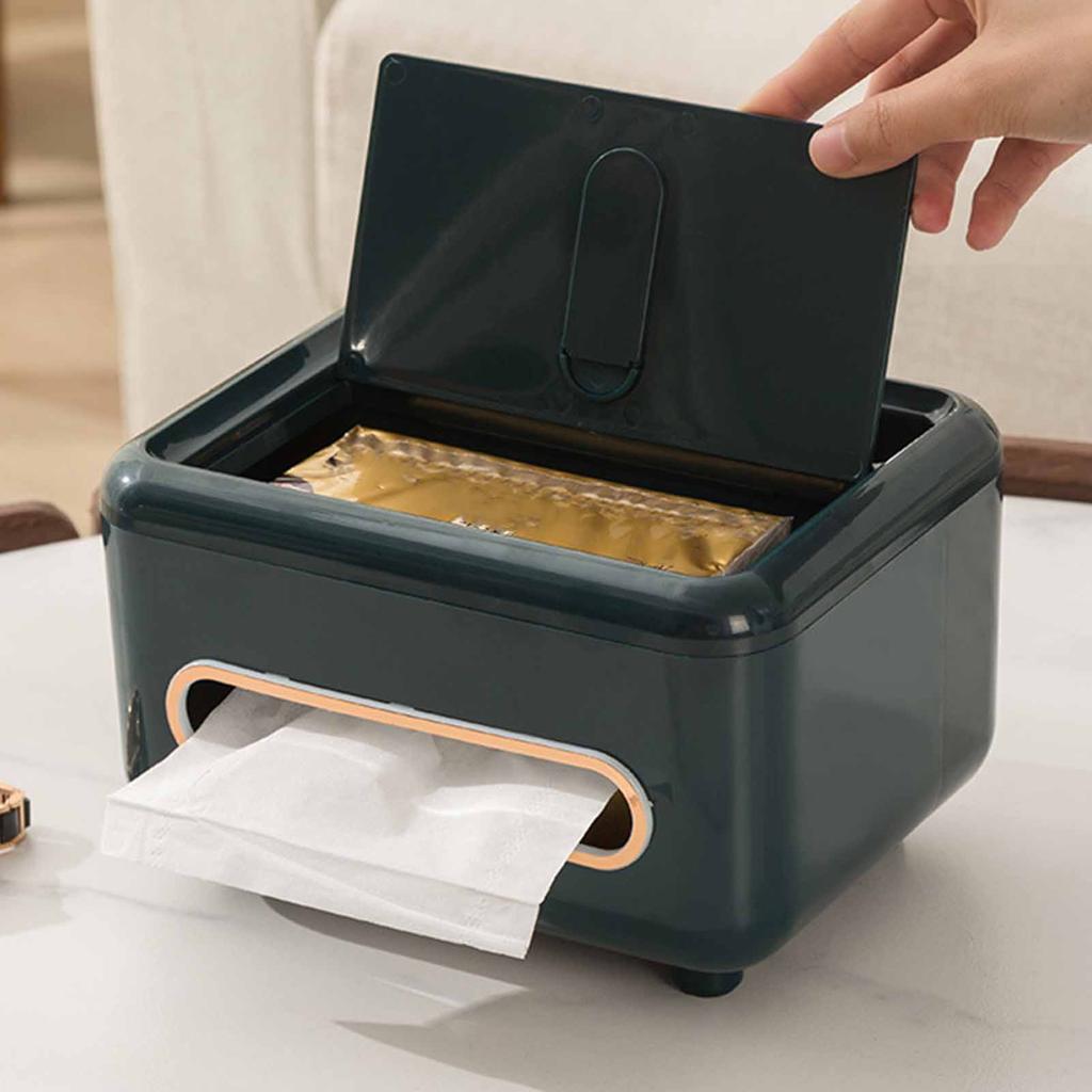 Desktop Tissue Box Multifunctional Home Tissue Dispenser Remote Control   Box for Living Room Restaurant