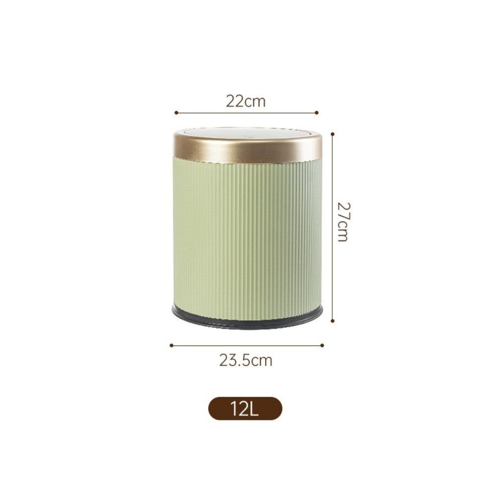 Odor-Sealing 12L Garbage Bin Press Type Living Room Dustbin Kitchen Trash Can Garage Toilet