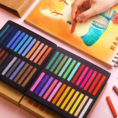 Square Pastel Set 12 24 36 48 Colors Soft Dry Pastel Artist Chalk Pastel Sticks Non Toxic for Office School Art Drawing