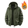 Men's Thick Fleece-Lined Winter Jacket - Warm Casual Cotton Outerwear for Middle-Aged Men