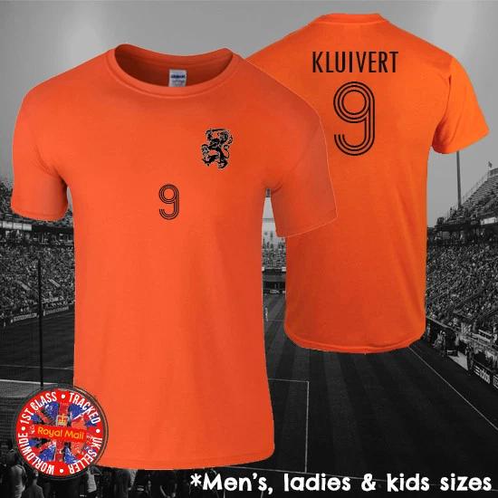 Patick Kluivert Holland Inspired Football T-shirt, Men s, Ladies, Kids S