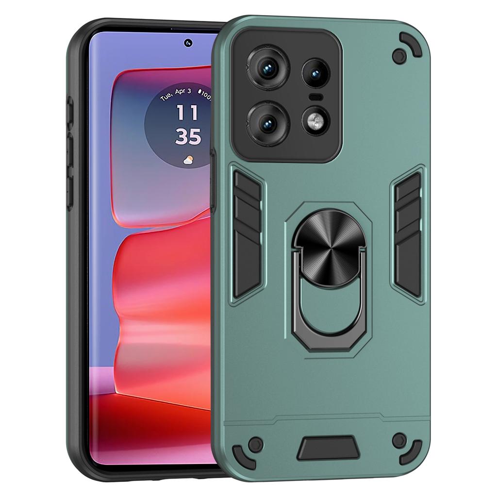 For Motorola Edge 50 Pro 5G Case PC+TPU Drop Defend Phone Cover with Ring Kickstand