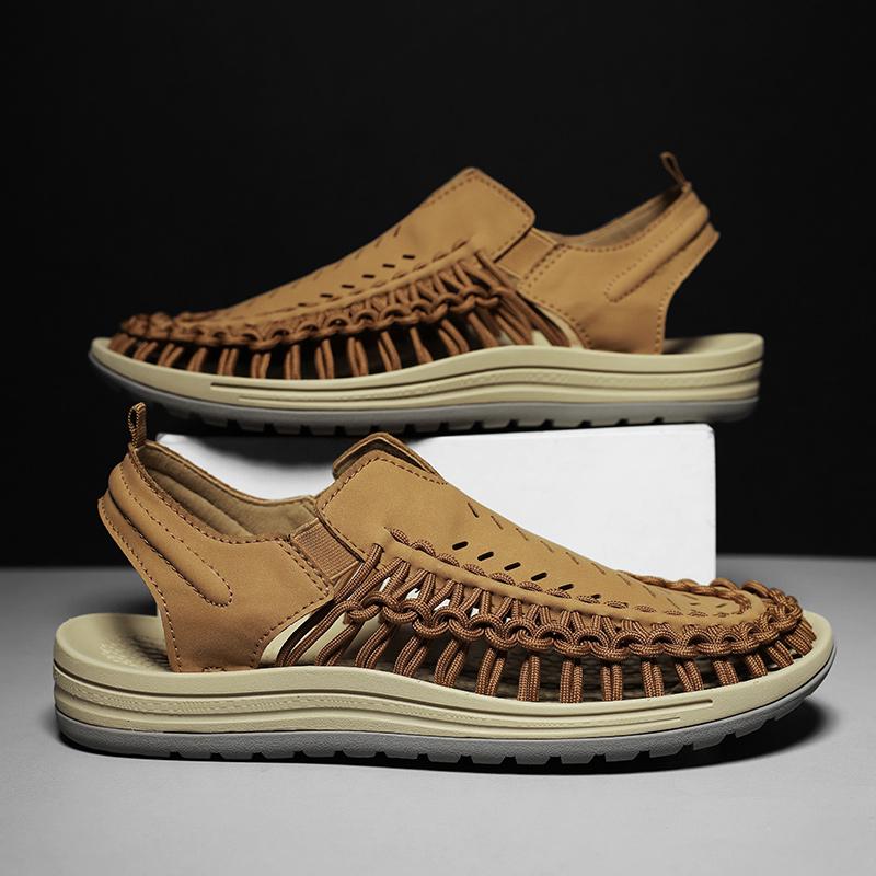 Fashion Hot Sale Men's Artisan Woven Sandals Vintage Style Summer Slippers Durable Sole & Comfortable Casual Outdoor Slippers Size 38-45