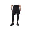 Li-Ning Fitness Series Logo Print Compression Long Pants Men Bottoms Black AULT017-1