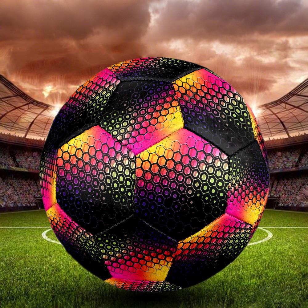 Hexagonal Gradient Colorful Hexagon Size 5 Soccer Ball Machinestitched Indooroutdoor Universal Football Surprise Collection Gift Birthdaychristmas