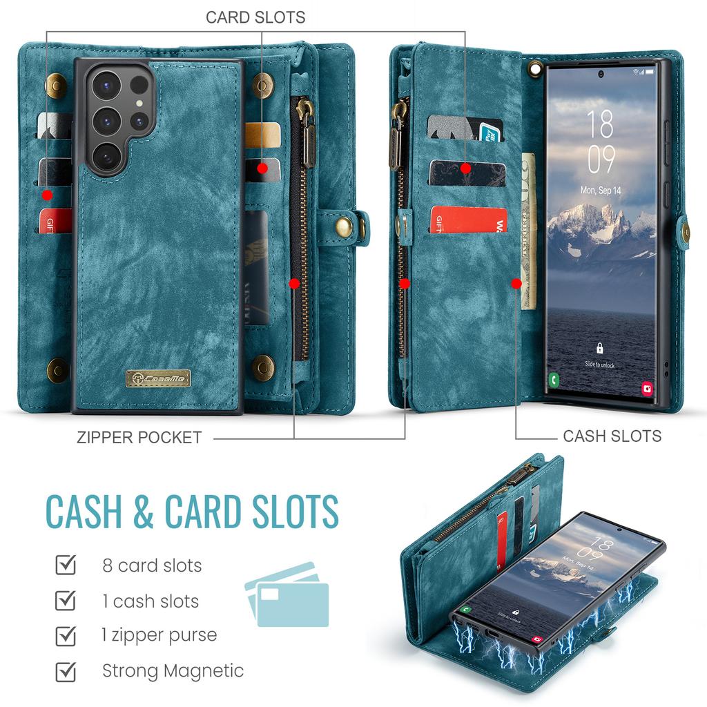 For Samsung Galaxy S26 Ultra Phone Cases CASEME 008 Leather Cover with Detachable Wallet and Strap