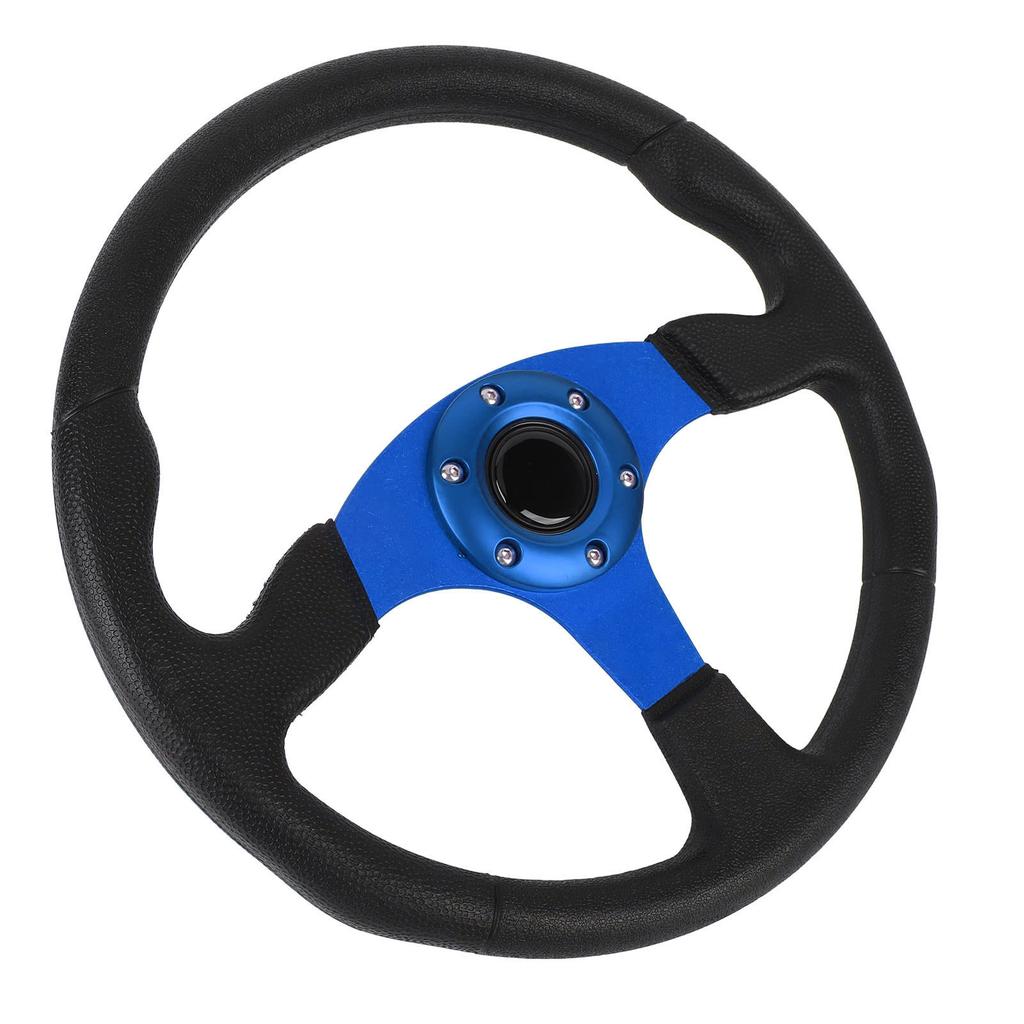 14in Universal Racing Steering Wheel PU Leather Aluminum Frame Universal Fit for 6 Holes Hub