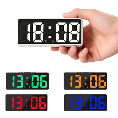 Cyfrowy budzik sterowanie głosem temperatura drzemka tryb nocny zegar biurkowy 12/24h funkcja anty-zakłócająca zegary LED zegarek