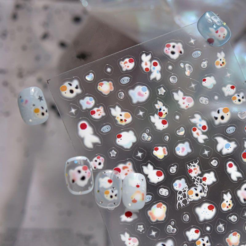 

Ракушка Свет Котенок Наклейка для ногтей Рельеф 3D Новинка Ins Очаровательный Питомец Золотая рыбка Наклейки для ногтей Украшения Fuqi Lanshou Fish 5164 (Shell Light)