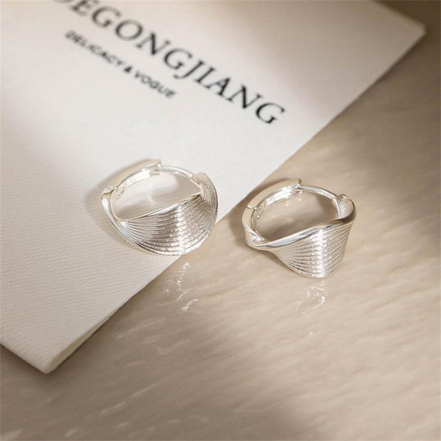 Twisting plain ring earrings, earrings, earrings ins cold wind earrings.