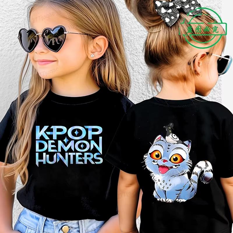 T-Shirts Mädchen Kinderbekleidung Oberteil Cartoon-Druck Kurzarm Kleidung Mode Mädchen T-Shirt Kinder T-Shirt