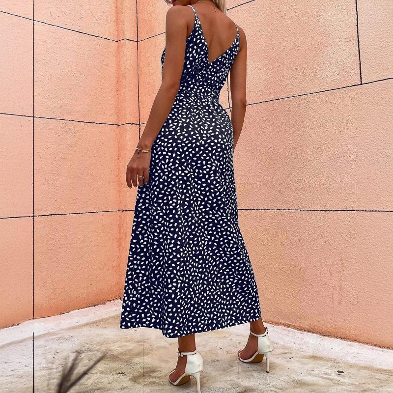 Vacation and Casual Style Floral Halter Dress for Women's Spring and Summer