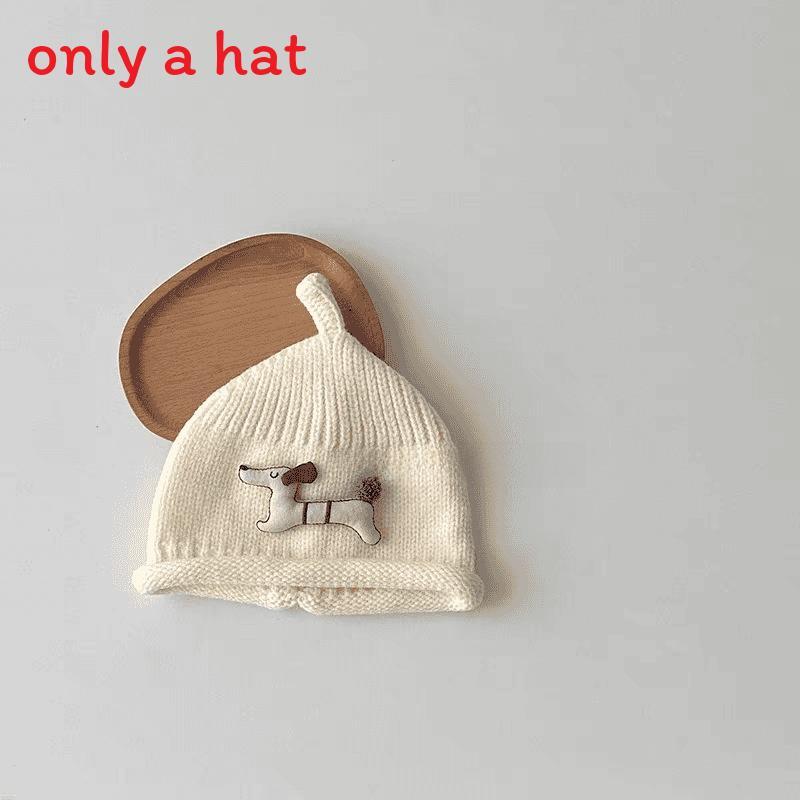 Baby Knit Hat With Cute Puppy Design For Winter Warmth For 6 To 24 Months