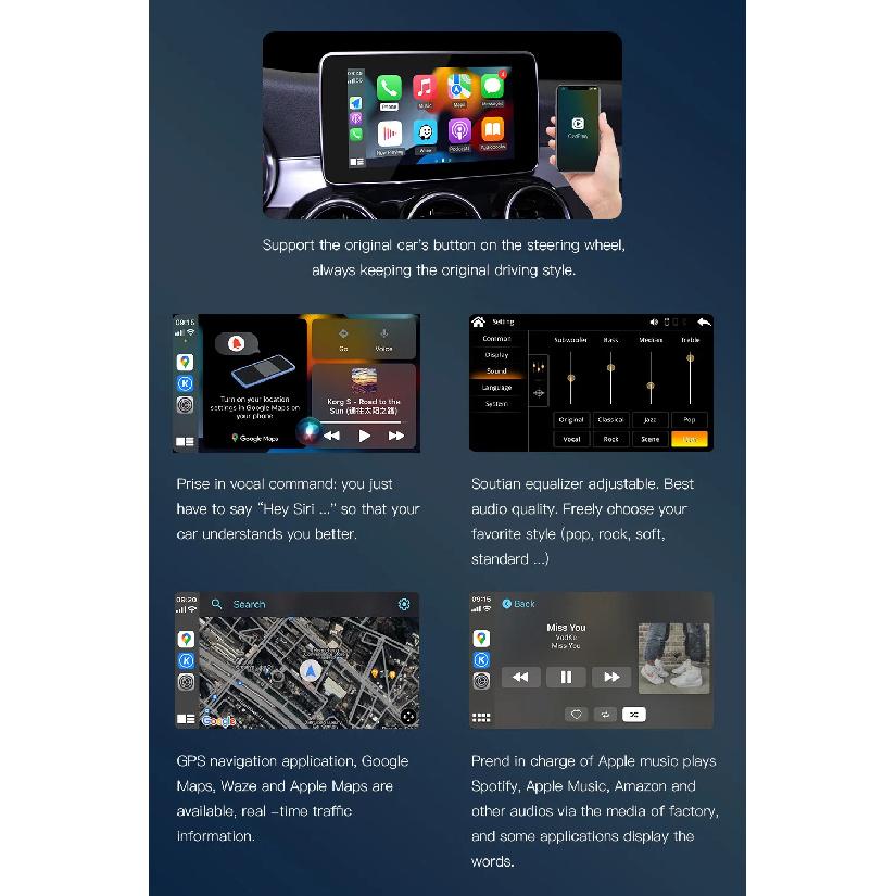 CARABC Drahtloses CarPlay Android Auto Für Mercedes NTG5.0 NTG4.5 A B C CL S CLA CLS KLASSE GLA GLS GLC GLE V250 V260 Sprinter
