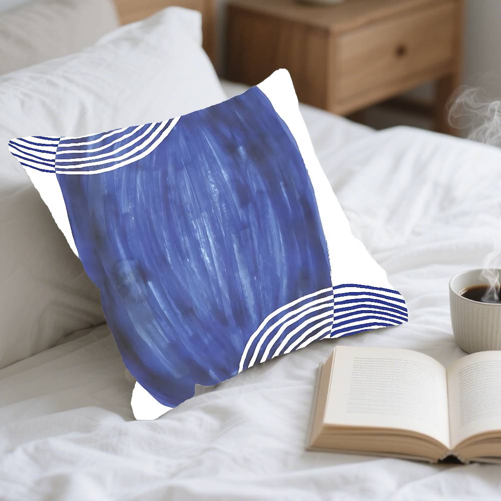 Blue Nordic Geometric Pillow Case Cushion Cover Soft Cute Throw Pillow Case For Car Sofa Pillowcase Polyester With Zipper