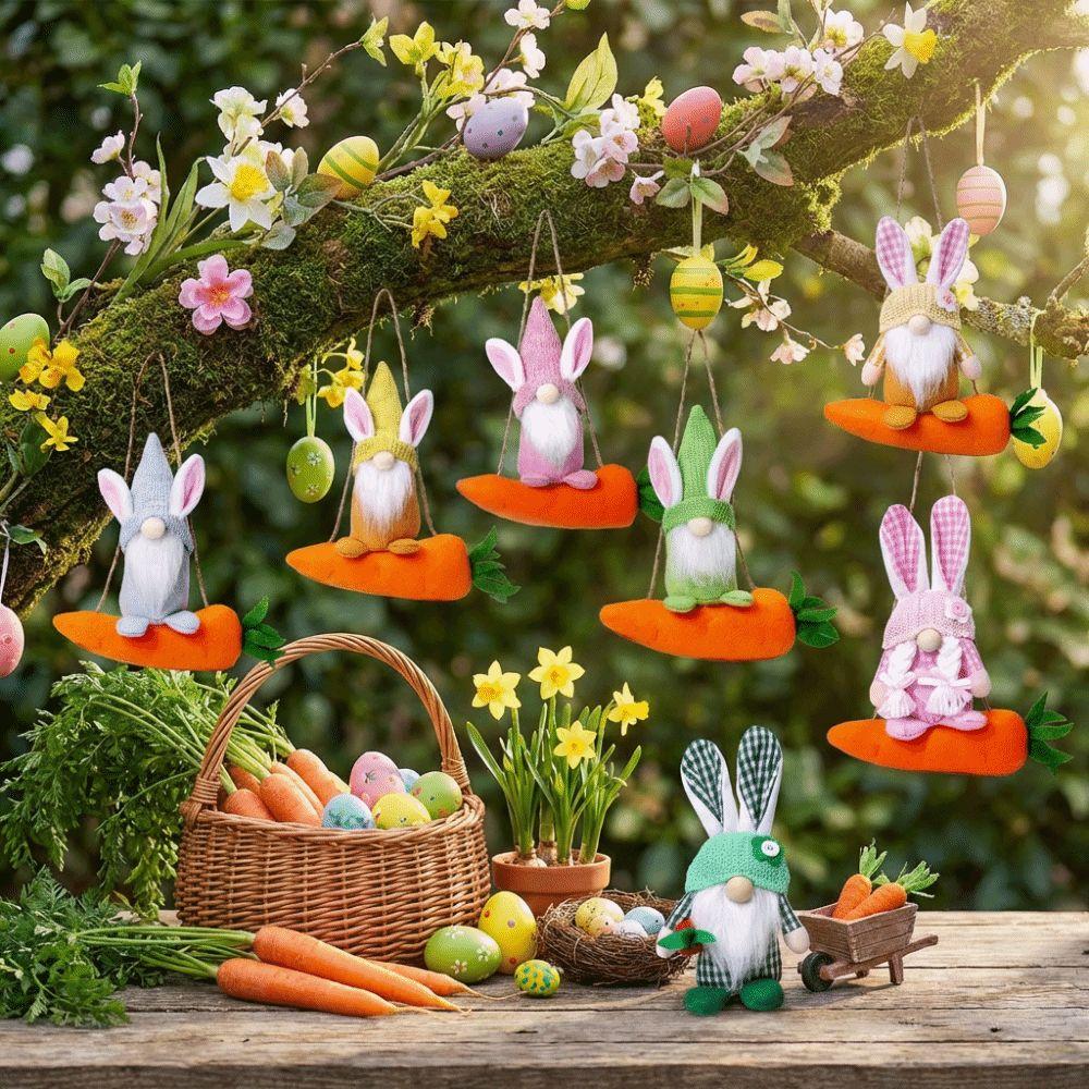 Colorful Rabbit Gnome Ornament Plush Rabbit Doll Toy Cute Faceless Plush Doll Home Decor