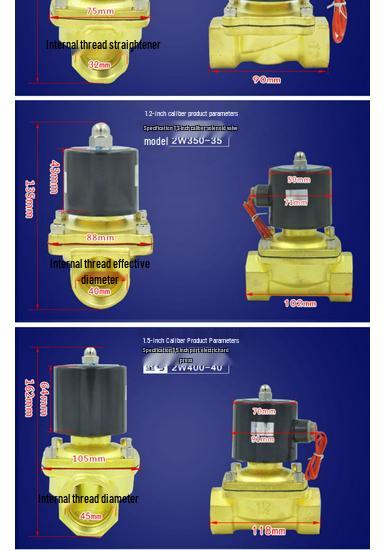 SYPC Senya Galvanisch Verzinnt Normalerweise Geschlossen Magnetventil für Wasser und Luft, 220V/24V, 2W-160-15