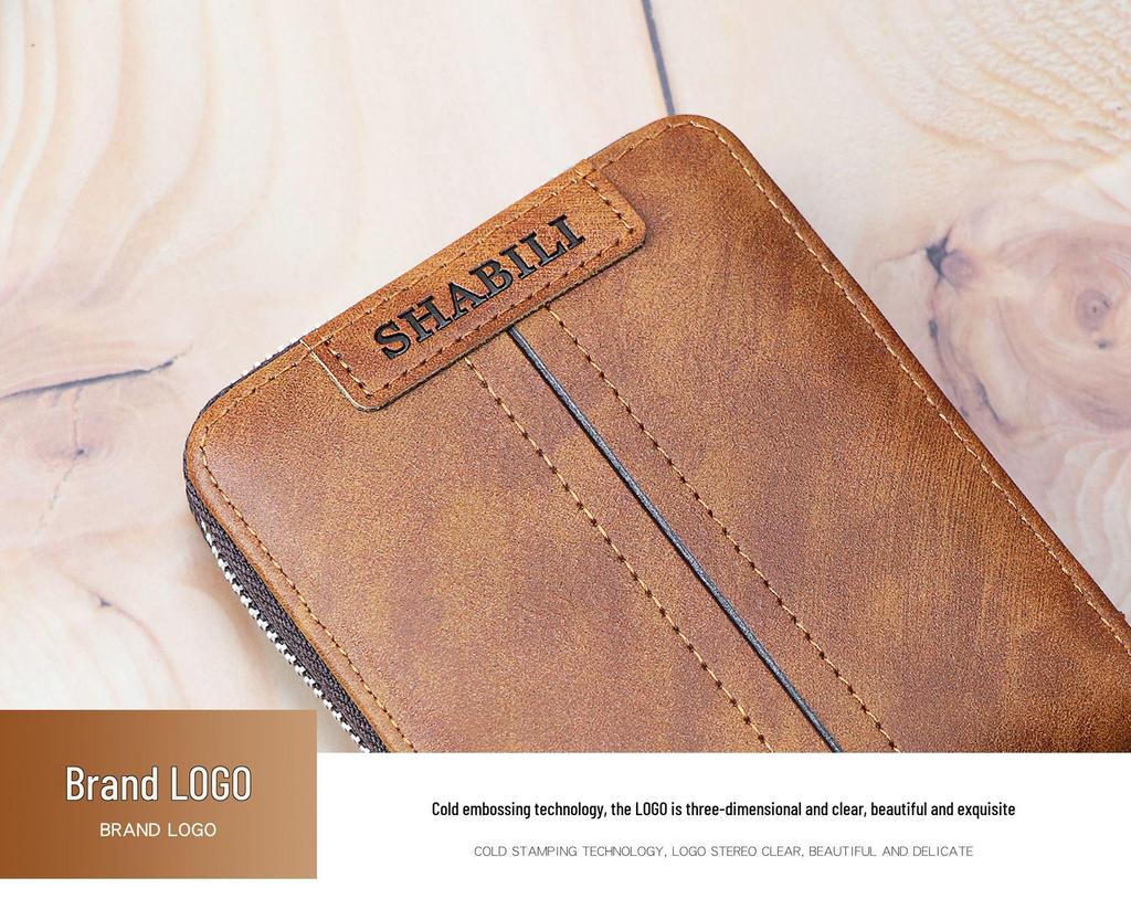 Men's Korean-Style Fashion Wallet: Classic, Large-Capacity, Multi-Card, Horizontal Zipper Design