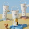 550ml Vacuum Tumbler Cartoon Cat Puppy Ceramic Inner Liner Insulated Cup Large Capacity Leak-proof Thermal Water Bottle Student