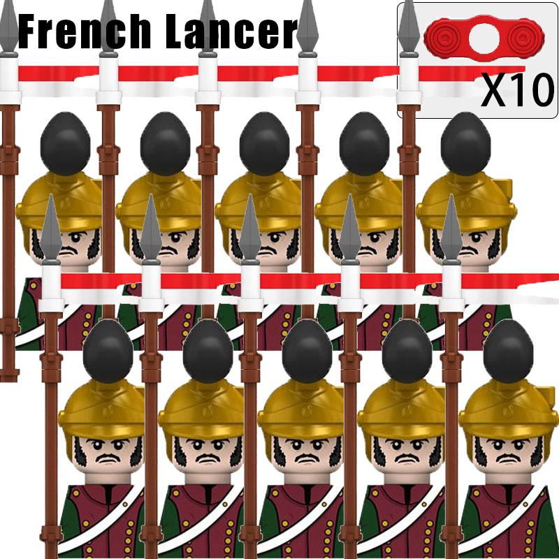 Kids Toys Napoleonic Wars Building Blocks 10pcs/lot Fusilier Lancer Soldiers Mini Action Figures Toys For Kids Christmas Gifts